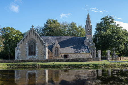 Beautiful ancient chapel Saint Fiacre in Brittanyの写真素材