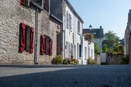 Charming picturesque town in Brittany, Franceの写真素材