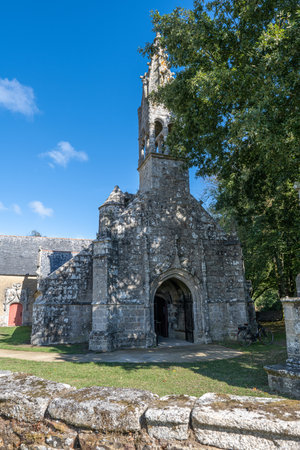 Beautiful ancient chapel Saint Fiacre in Brittanyの写真素材