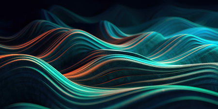 Blue flowing background, generative aiの素材