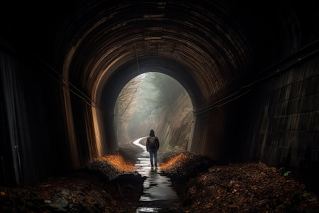 the proverbial light at the end of the tunnel, generative, aiの素材