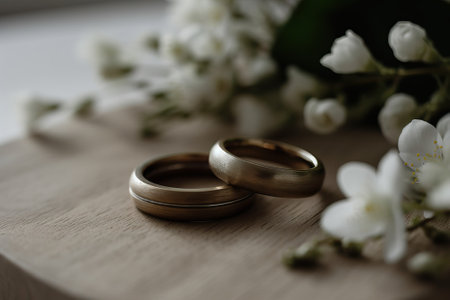 A pair of rings in an aesthetic background, generative aiの素材