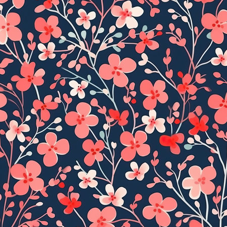 Classic floral pattern ideal for background, generative aiの素材