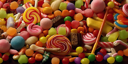Colorful delicious sweet canty, generative aiの素材
