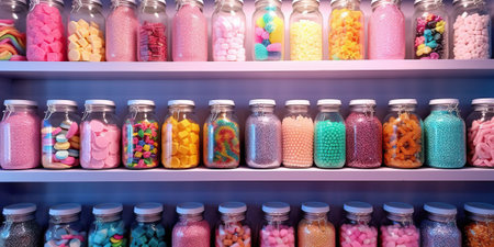 Colorful delicious sweet canty, generative aiの素材
