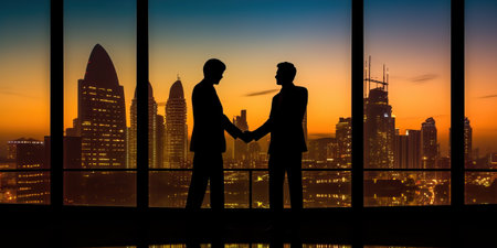 Deal in the city, business background, generative aiの素材