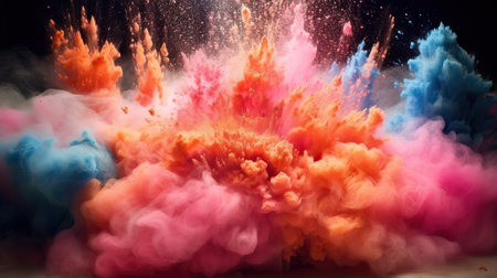 Colorful explosion ideal for backgrounds, generative aiの素材