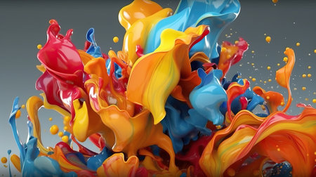 Colorful explosion ideal for backgrounds, generative aiの素材
