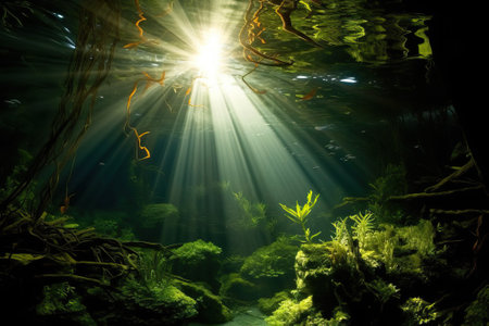underwater sea landscape, generative aiの素材