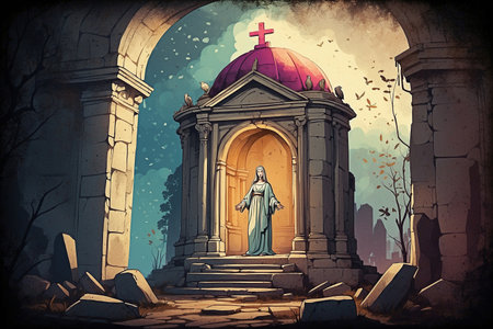The art has a retro look, with grunge texture and vibrant colors.