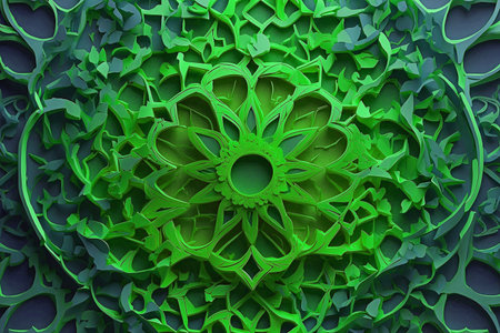 Islamic ornamental symbols forming a circular pattern.の写真素材