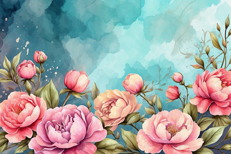 Delicate colors, floral festivities, tenderness of Valentine's Day, peony petals.の写真素材