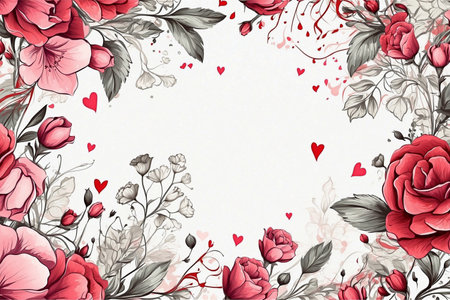 Representation of a delicate floral arrangement, gracefully framing the image.の写真素材