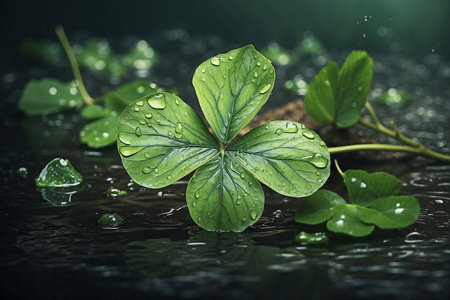 A decorative clover leaf with a vintage touch.