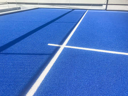 Tennis padel court grass turf blueの写真素材