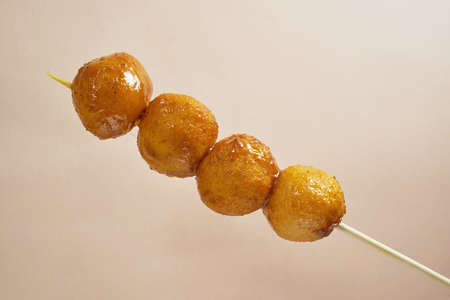 A skewer of Hong Kong-styled curry fish ballsの写真素材