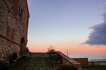 Sunset in Verucchio, Rimini. Italy.の写真素材