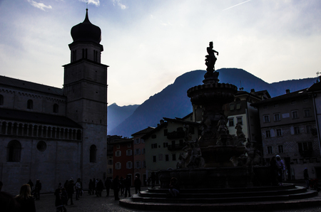 View of Duomo square in Trento (Italy)のeditorial素材