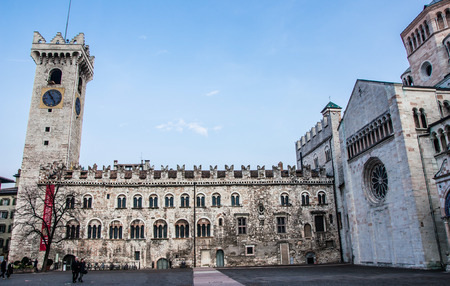 View of piazza Duomo in Trento (Italy).のeditorial素材
