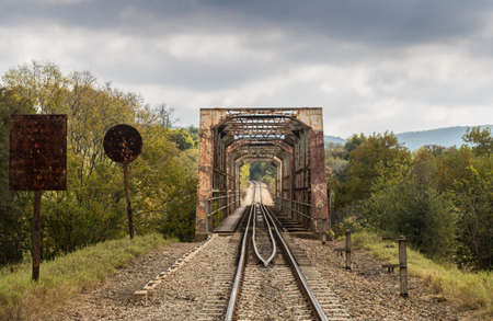 Rusty Train  Bridgeの写真素材