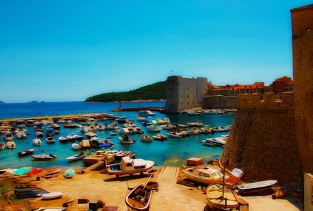 DUBROVNIK - Landscape like a painted postcardのeditorial素材