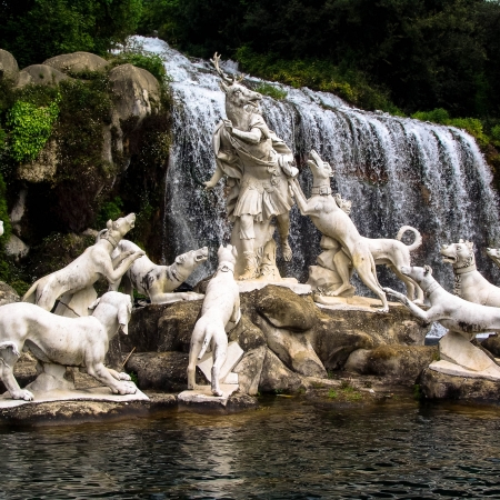 Southern Italy - CASERTA, Reggia - La fontana di Diana e Atteoneの写真素材