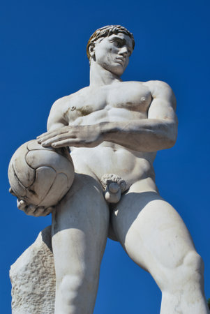 statues of the Stadio dei Marmi in Romeのeditorial素材