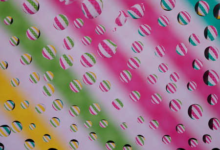Abstract background banner. Drops of water on a window glass. The bubbles of color reflect a rainbow...