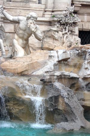 A particular of  one statue of the Trevi Fountain in Rome    の写真素材