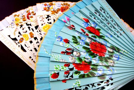 A still life of two fans, as a reminder of Sevilleの写真素材