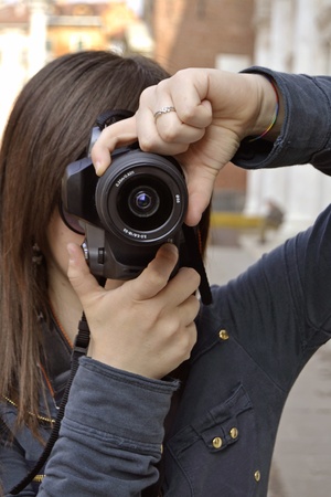 A smile for the pressの写真素材