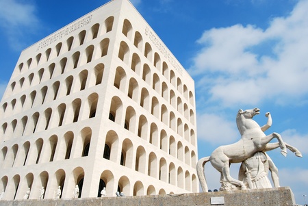 Rome EUR (Palace of Civilization 011) -Rome - Italy - Among fascist architecture and modern architectureのeditorial素材