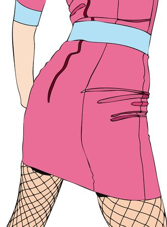 Sexy dress and fishnet stockingsの写真素材