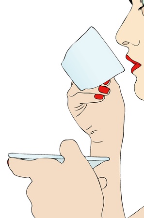 Tasting of coffeeのイラスト素材