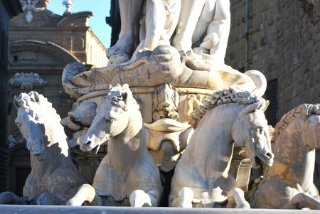 Statue of Neptune  detail  - Florence - Italy - 224のeditorial素材