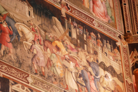 The frescoes in the Church of Santa Croce in Florence-Tuscany-Italy 910のeditorial素材