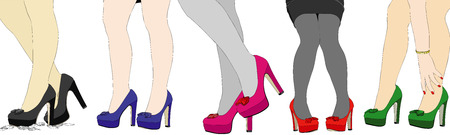 Illustration depicting a collection of the legs of a woman very seductiveのイラスト素材