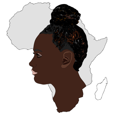 The Africa and its women - Symbolic illustration depicting a typical African womanのイラスト素材