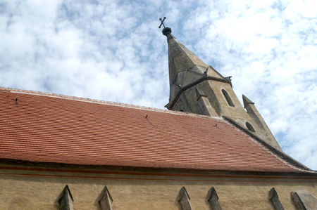 The church of a small medieval village on the river Danube in Austria - An example of religious architecture of Austria along the Danube Riverの写真素材