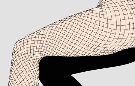 In the seduction Network - Symbolic illustration depicting the legs of a woman in fishnet stockingsのイラスト素材
