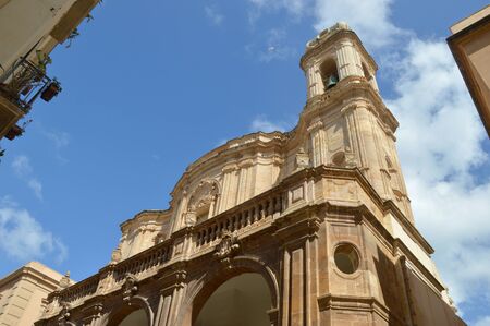 The baroque cathedral city of Trapani in Sicily - Italyの写真素材
