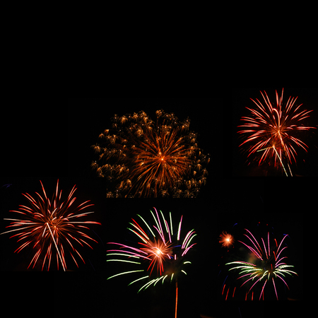 The fireworks for the village festivalの写真素材