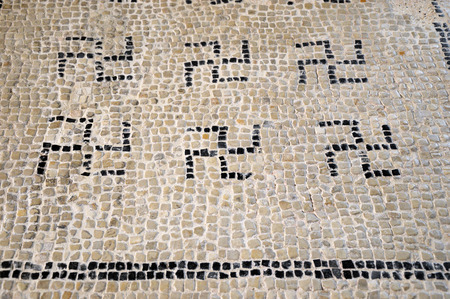 Ancient Roman mosaics found in excavations of Brescia - Lombardy - Italyの写真素材