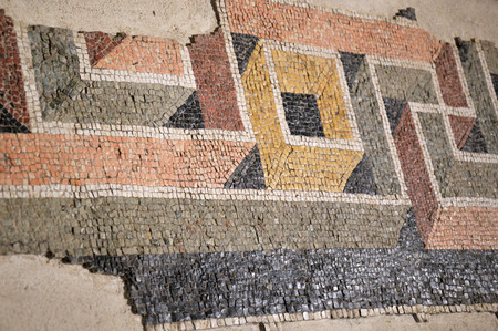 Ancient Roman mosaics found in excavations of Brescia - Lombardy - Italyの写真素材
