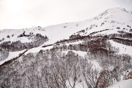 Overview of the snow-capped peaks of the Abruzzo mountains - Italy 0024の写真素材