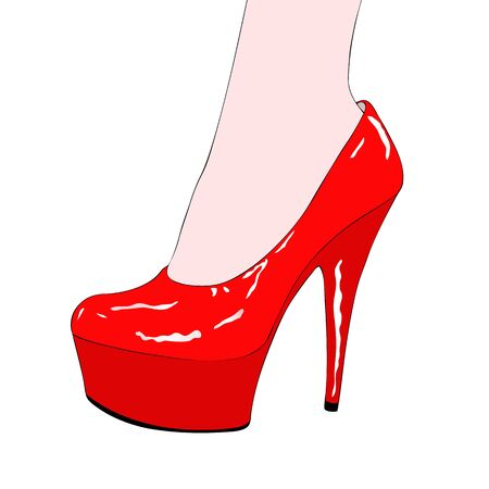 The sensual legs of a woman with beautiful high-heeled female shoesの写真素材