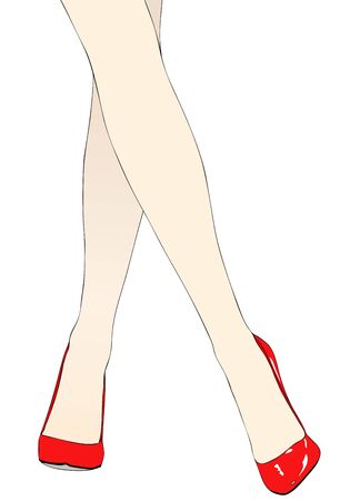A woman with her legs in a very sensual poseの写真素材