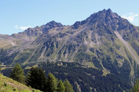 The beautiful mountain landscape of the Resia valley between the Friuli Alps in Italy 006の写真素材