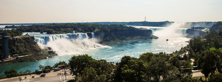 areal view of niagara falls in canadaの写真素材