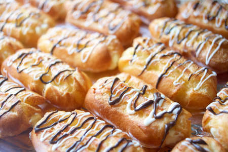 Delicious and Fresh Eclairs, Homemade Baking, Delicious and Natural Food
